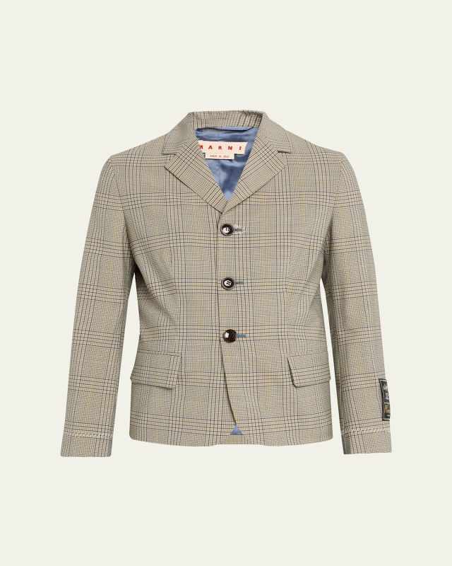 Check Single-Breasted Jacket